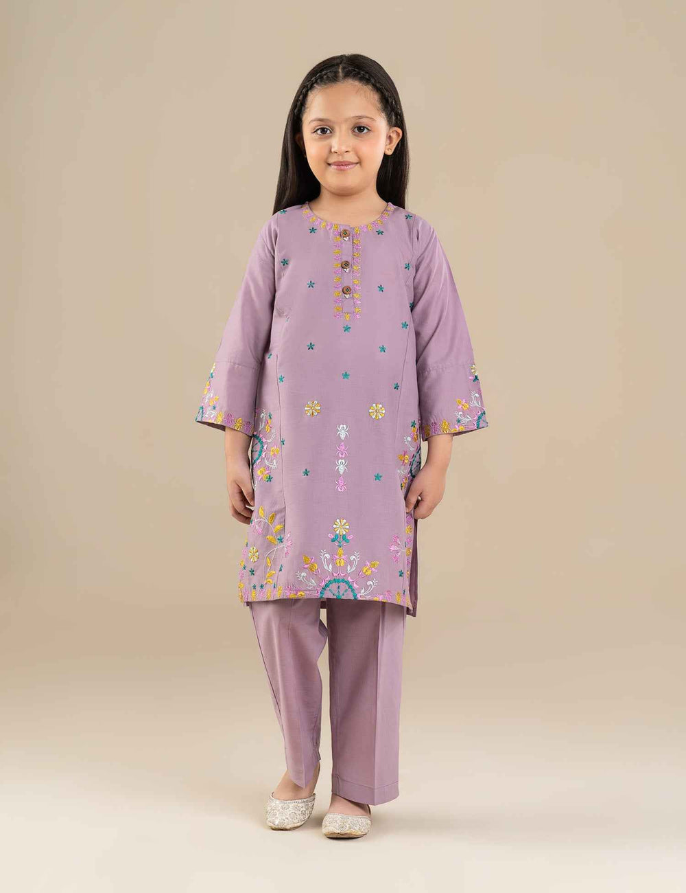 2 PIECE FLORAL EMBROIDERED SUIT