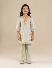 2 PIECE FLORAL EMBROIDERED SUIT