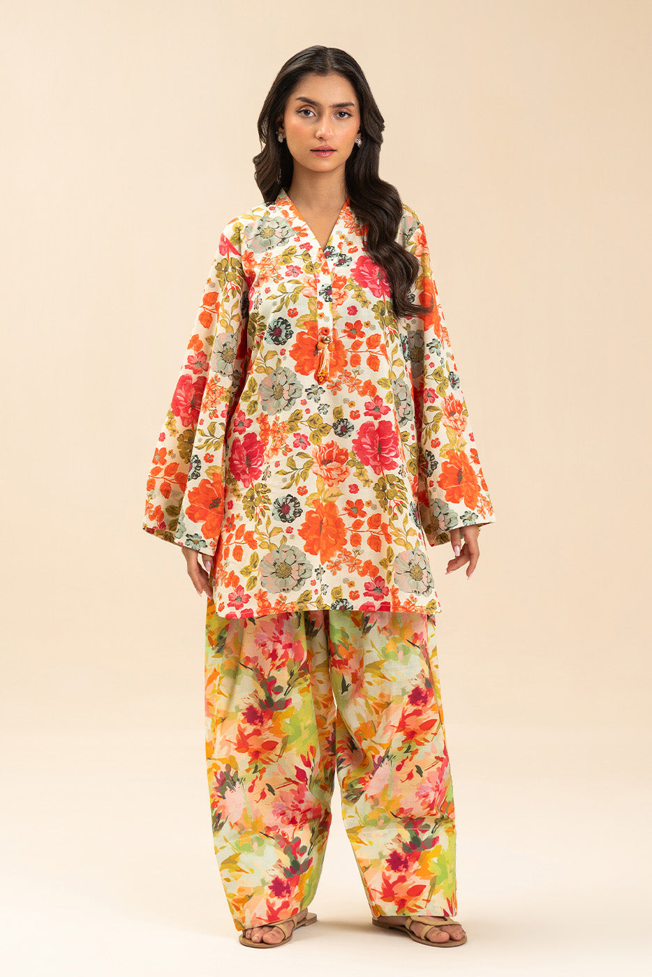 PRINTED LUREX LAWN SHIRT (PRET)