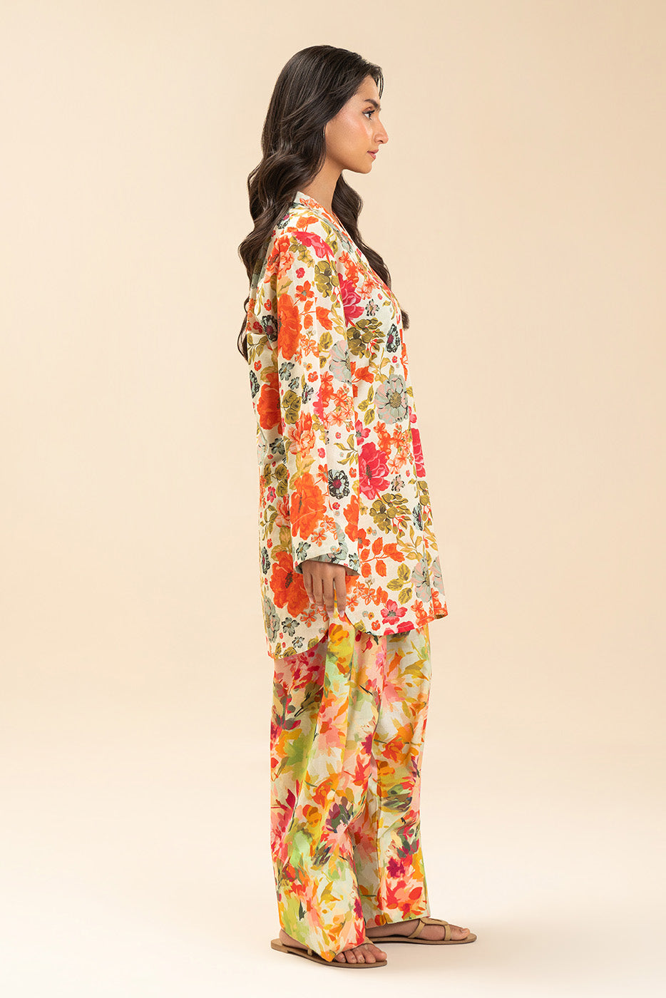 PRINTED LUREX LAWN SHIRT (PRET)
