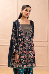 EMBROIDERED RAW SILK SHIRT (LUXURY PRET)