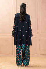 EMBROIDERED RAW SILK SHIRT (LUXURY PRET)