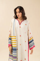 3 PIECE EMBROIDERED JACQUARD SUIT (PRET)
