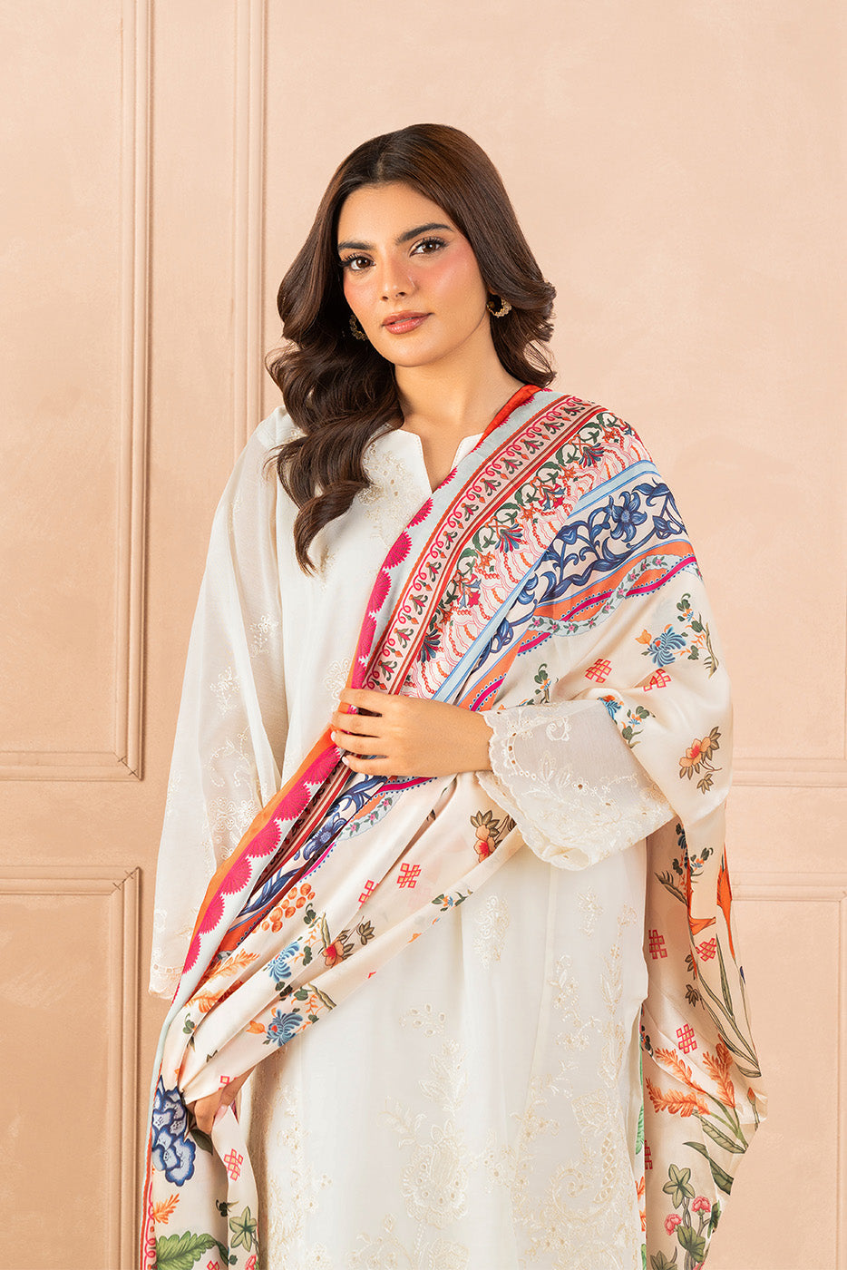 EMBROIDERED PAPER COTTON SHIRT (LUXURY PRET)