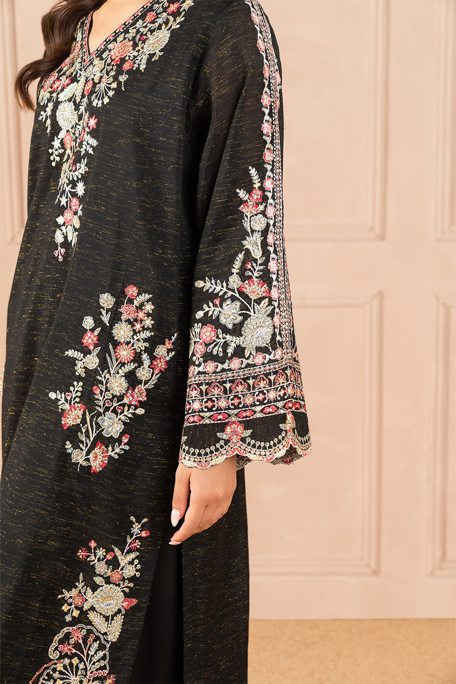 EMBROIDERED ZARI JACQUARD SHIRT (LUXURY PRET)