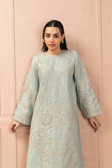 2 PIECE EMBROIDERED TWO TONE SUIT (LUXURY PRET)