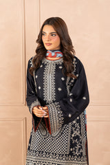 3 PIECE EMBROIDERED RAW SILK SUIT (LUXURY PRET)
