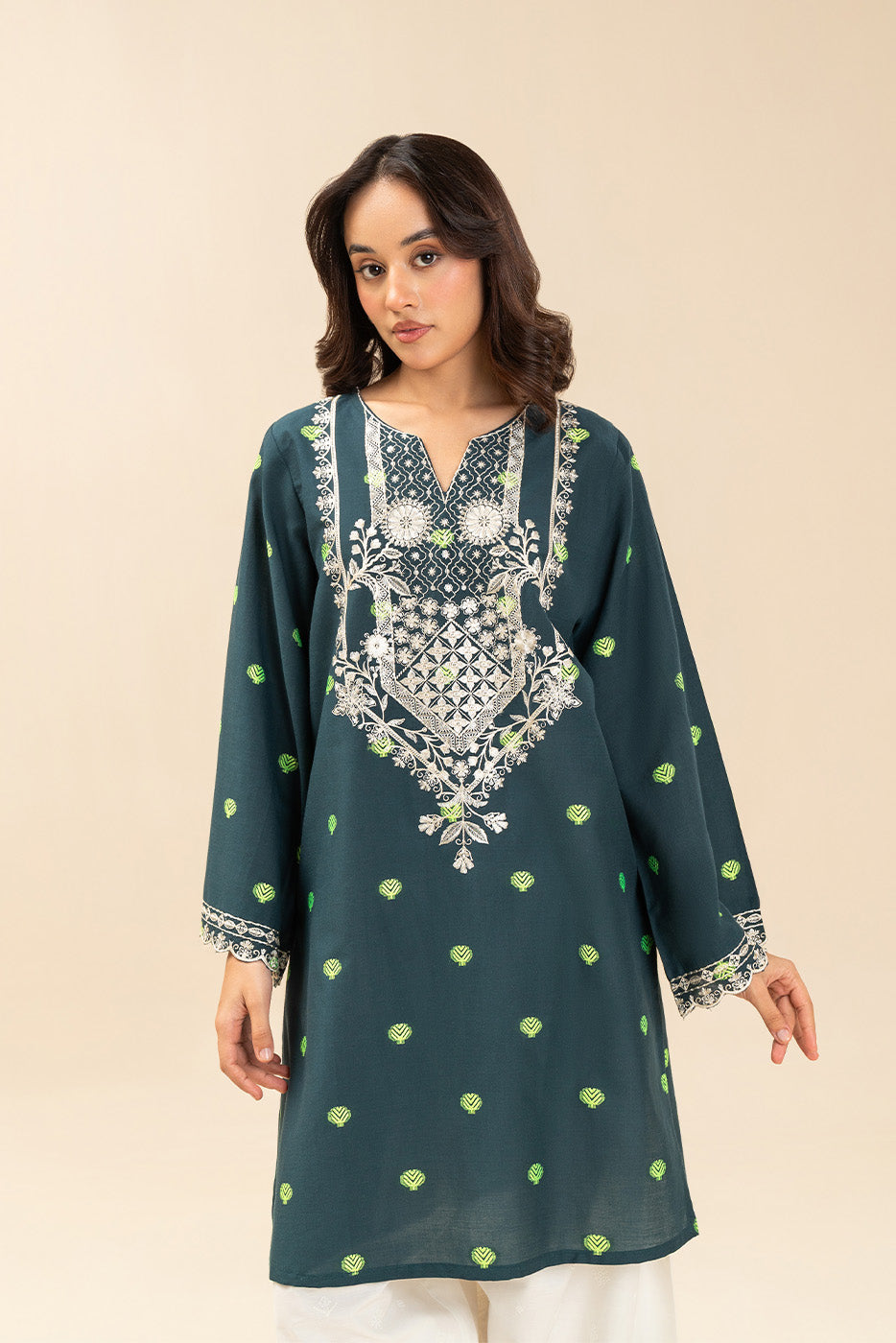 EMBROIDERED JACQUARD SHIRT (PRET)
