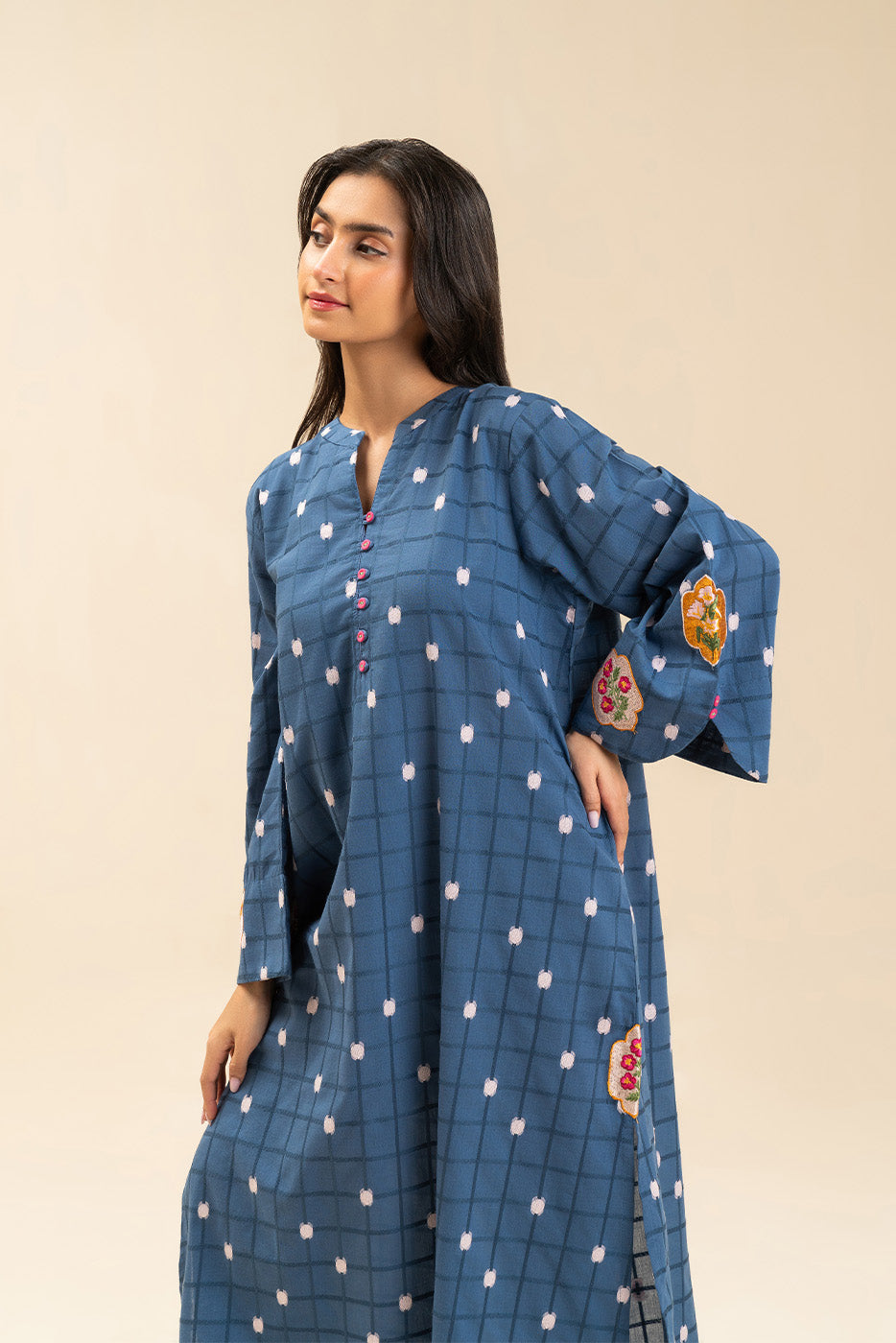 2 PIECE EMBROIDERED BROCHIA JACQUARD SUIT (PRET)