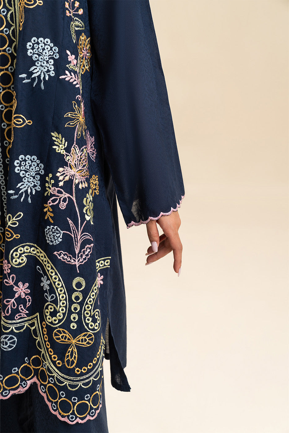 EMBROIDERED SELF JACQUARD SHIRT (PRET)