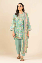 3 PIECE EMBROIDERED LAWN SUIT (PRET)