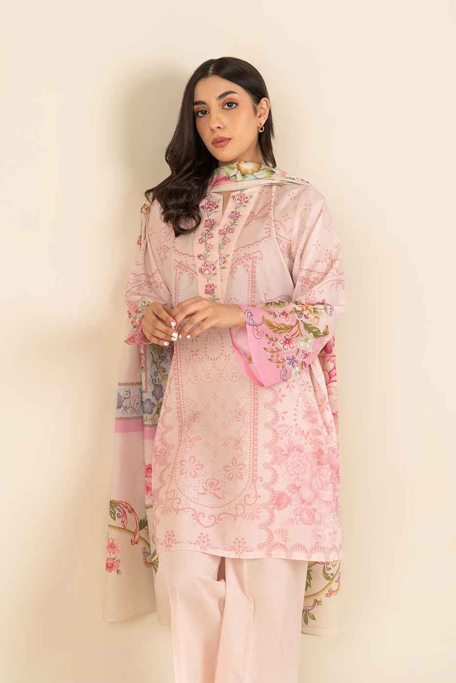3 PIECE EMBROIDERED LAWN SUIT (PRET)