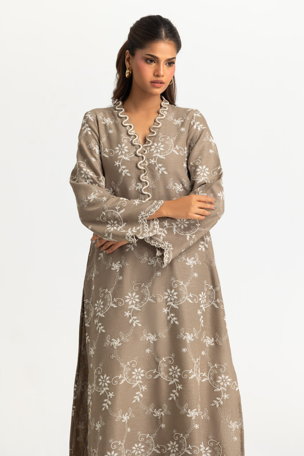Blended Embroidered Shirt And Dyed Trouser