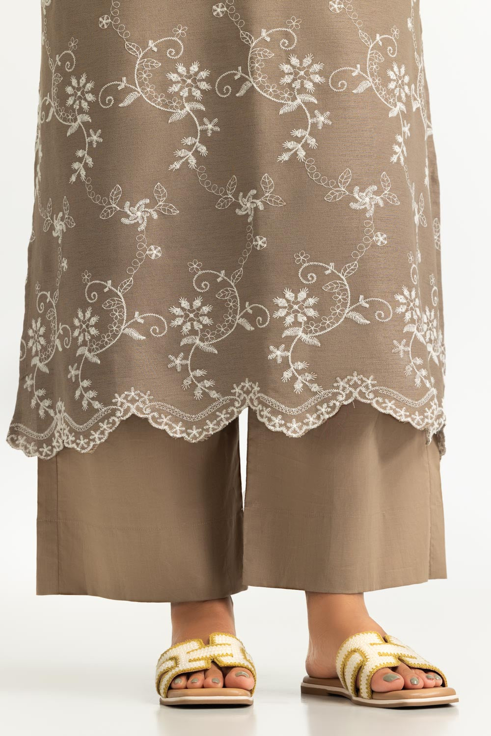 Blended Embroidered Shirt And Dyed Trouser