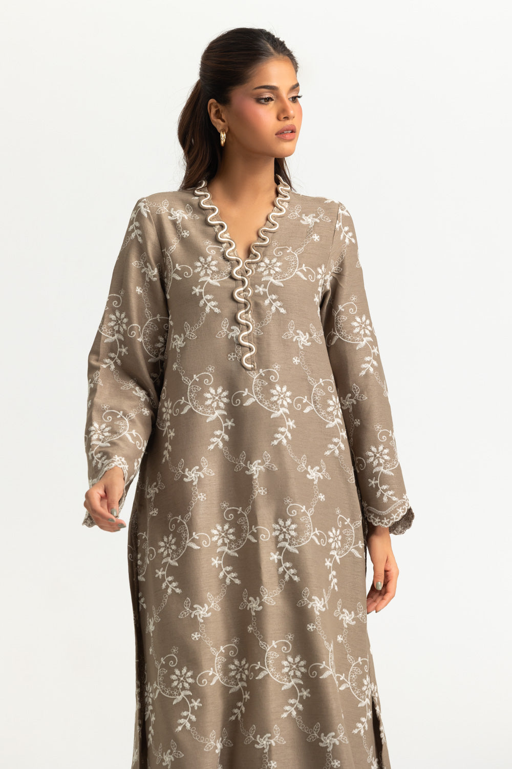 Blended Embroidered Shirt And Dyed Trouser