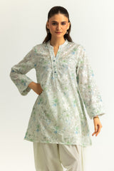 Blended Printed Shirt With Embroidered And Dyed Trouser