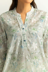 Blended Printed Shirt With Embroidered And Dyed Trouser