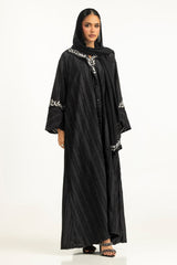 Brochia Georgette Embroidered Abaya With Embroidered Scarf