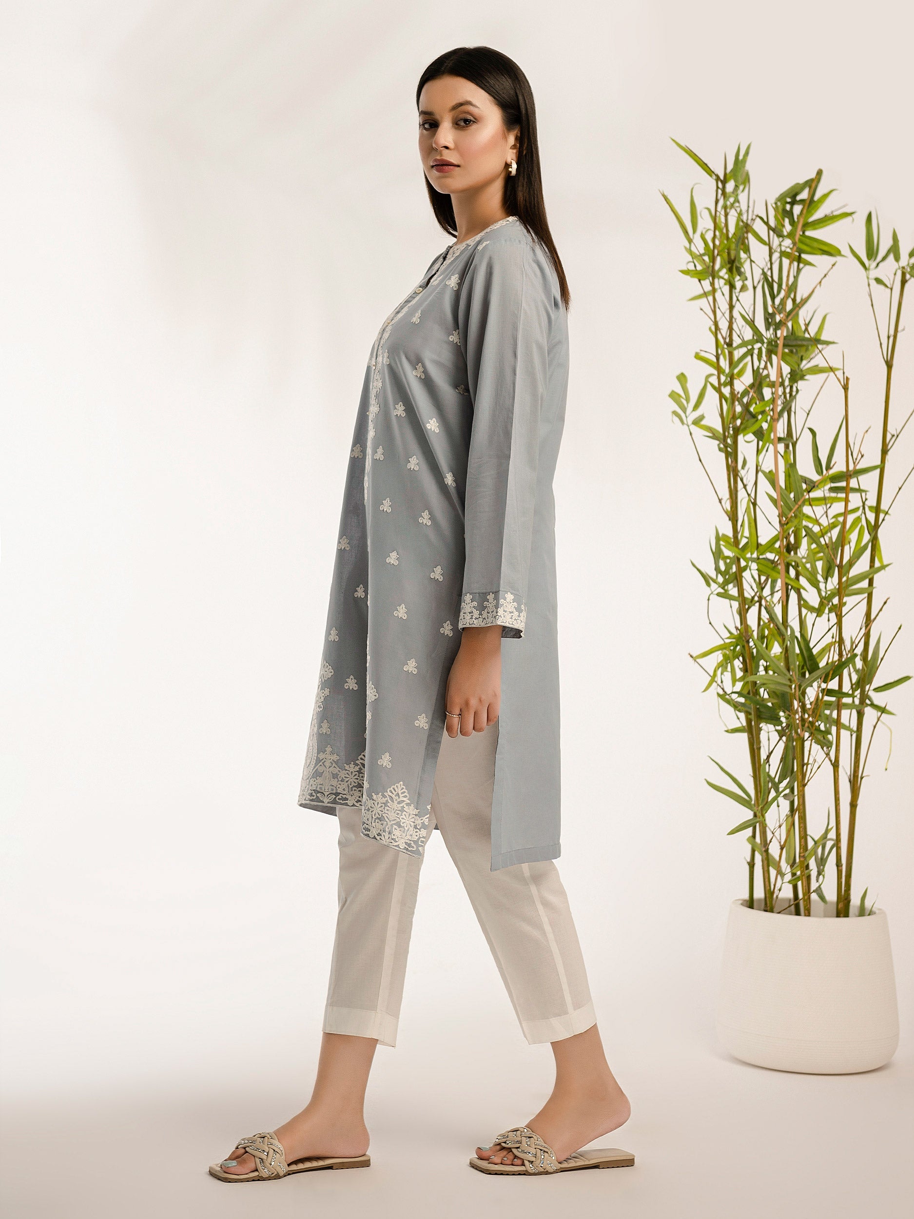 Cambric Shirt-Embroidered (Pret)
