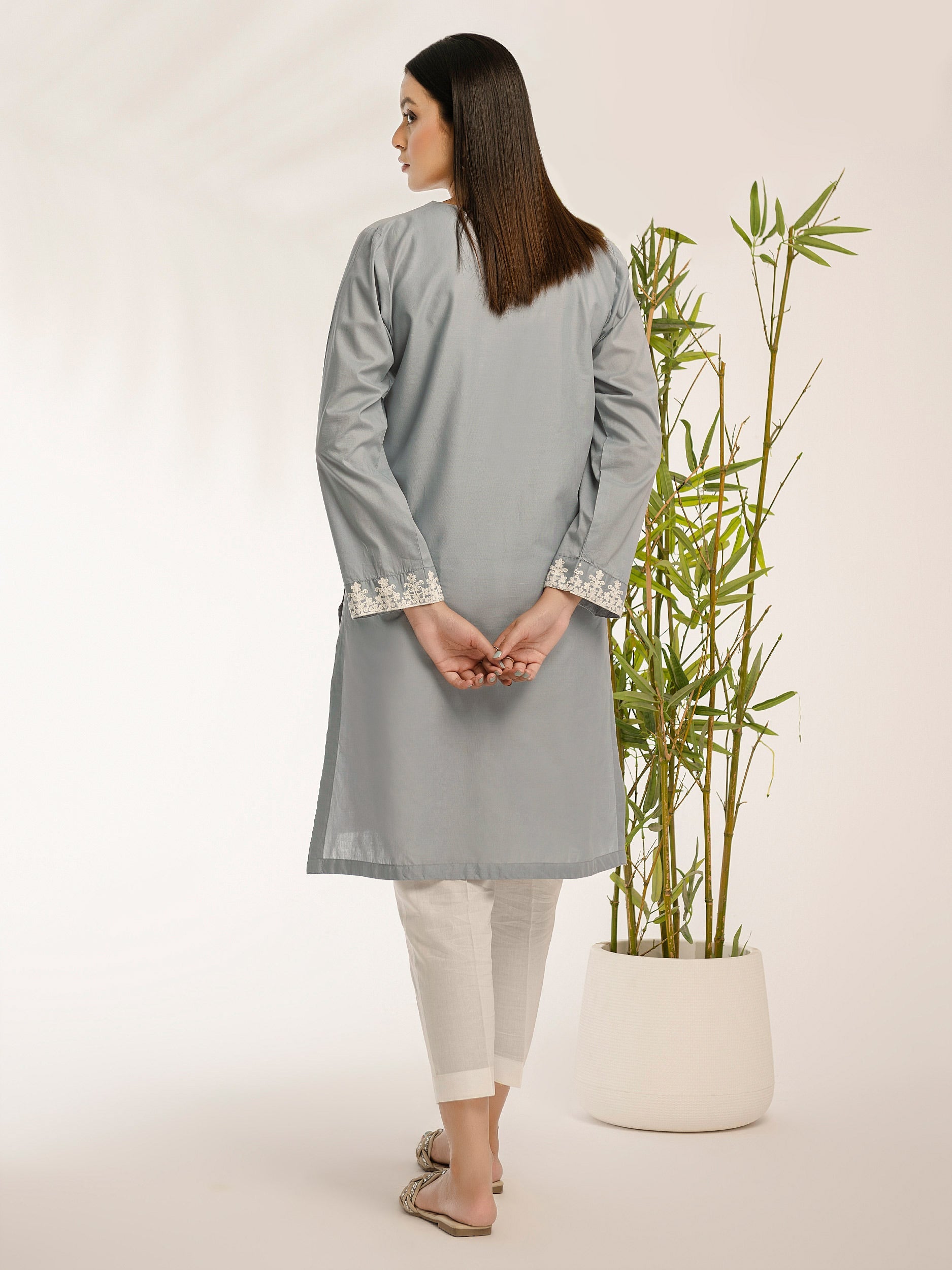 Cambric Shirt-Embroidered (Pret)