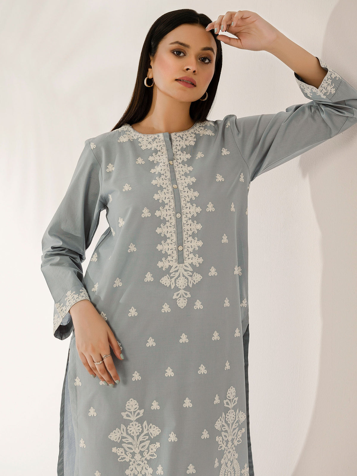 Cambric Shirt-Embroidered (Pret)