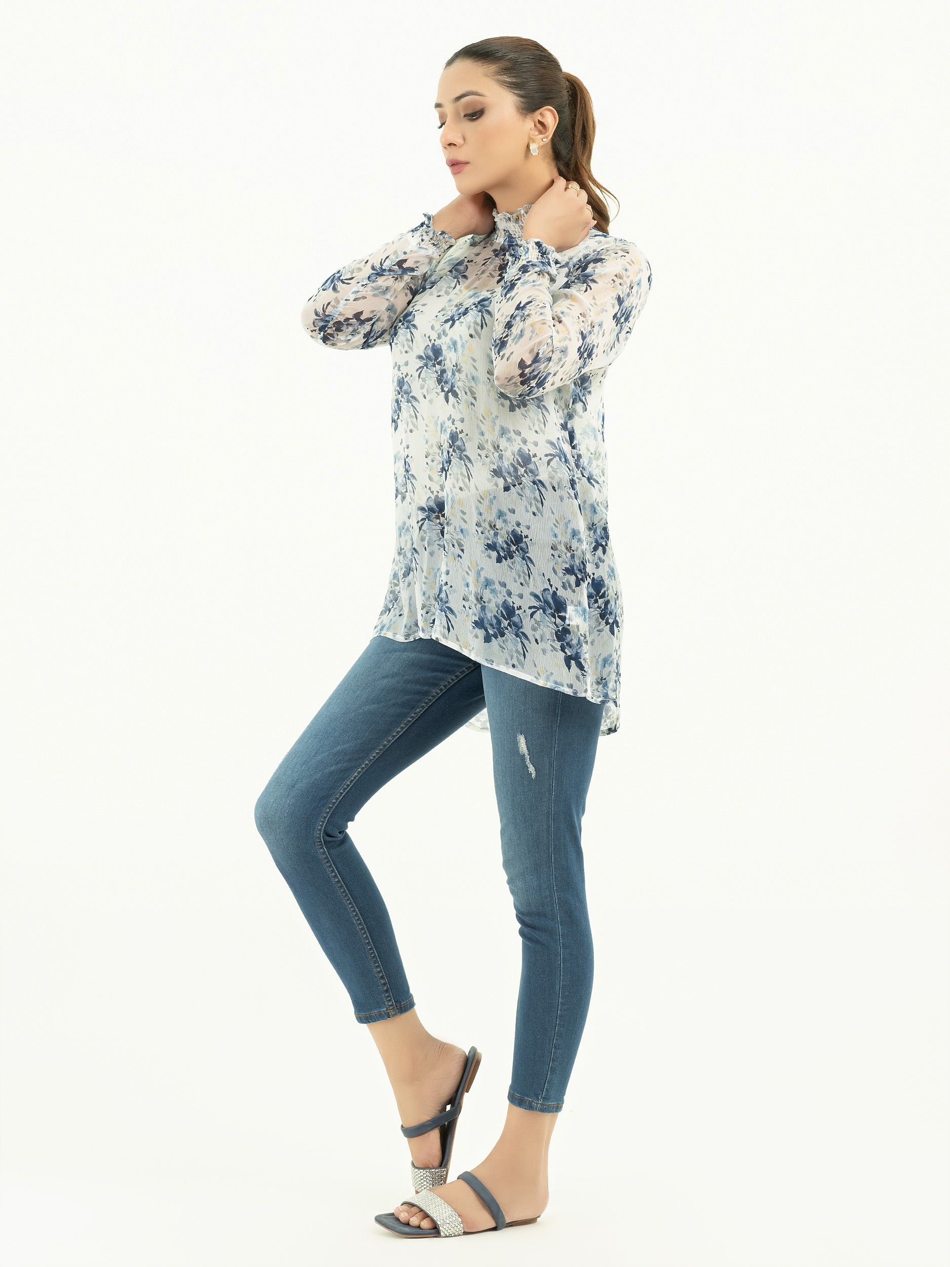 Printed Chiffon Top