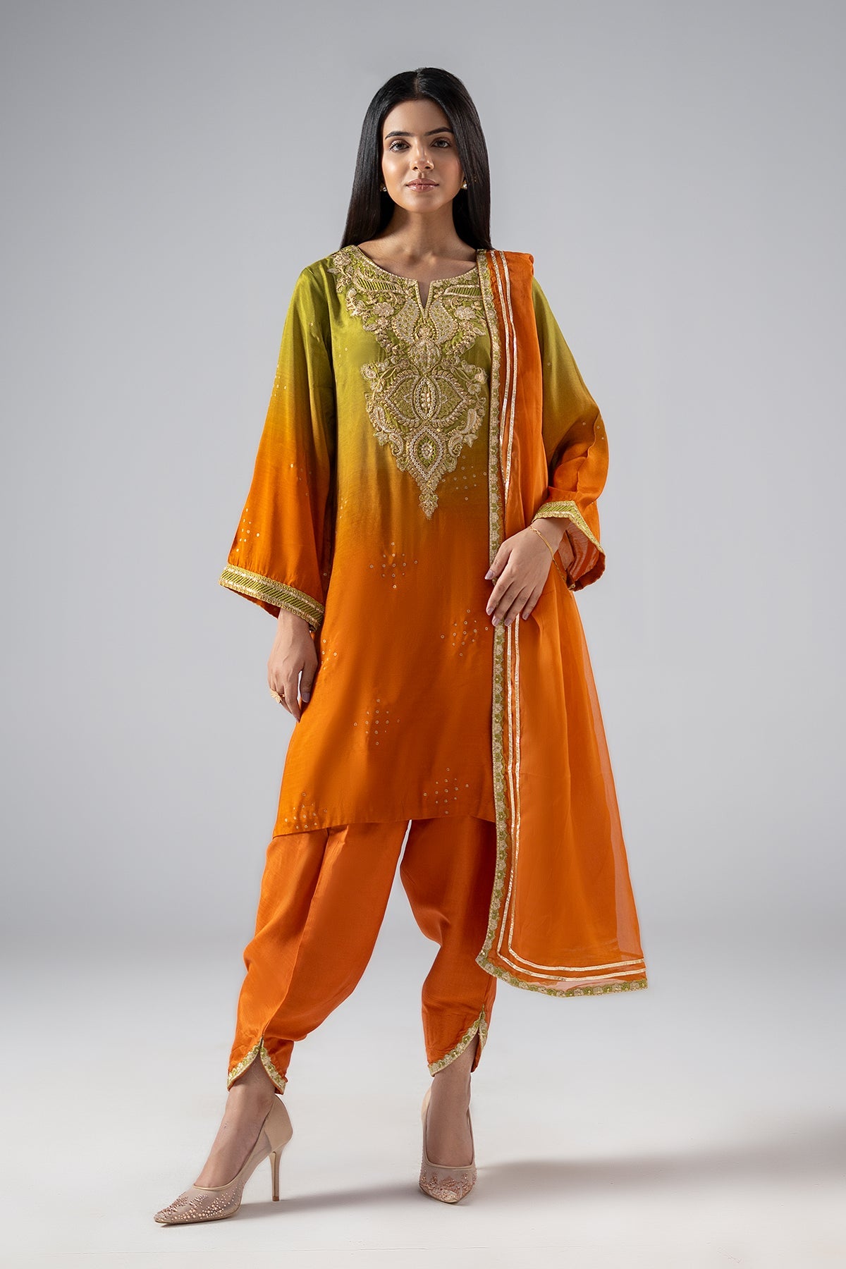 3-PC Embroidered Raw-Silk CMA-6-264