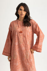 Cambric Block Printed Co-Ord Set With Embroidered