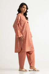 Cambric Block Printed Co-Ord Set With Embroidered