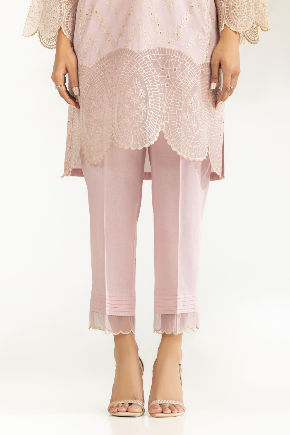 Cambric Embroidered Co-Ord Set