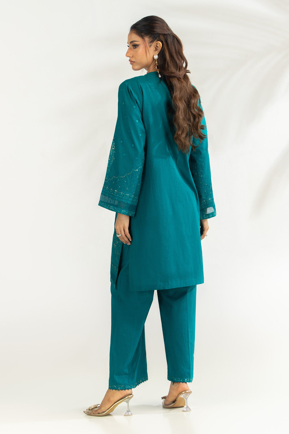 Cambric Embroidered Co-Ord Set