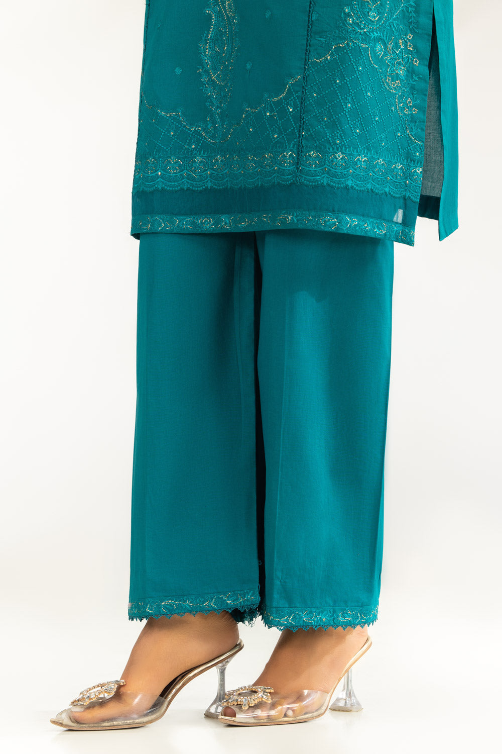 Cambric Embroidered Co-Ord Set