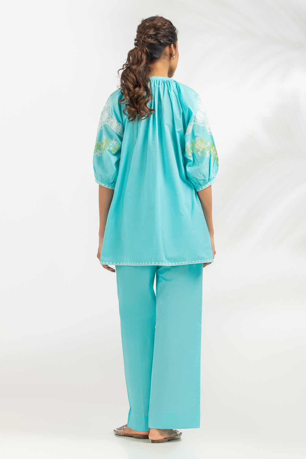 Cambric Embroidered Co-Ord Set