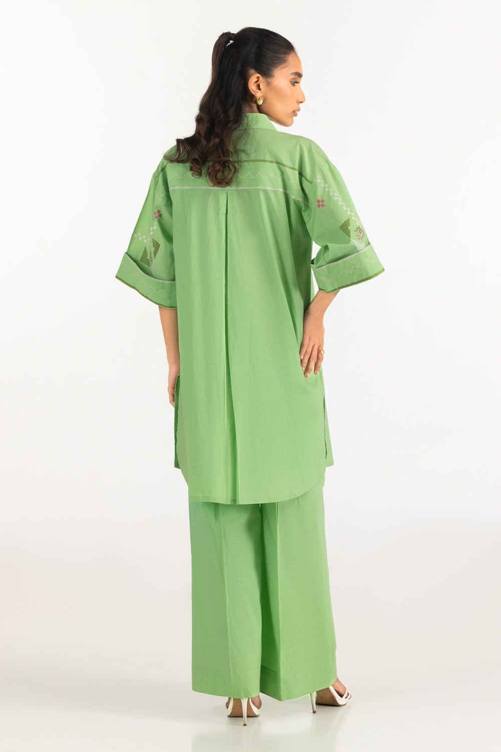 Cambric Embroidered Co-Ord Set