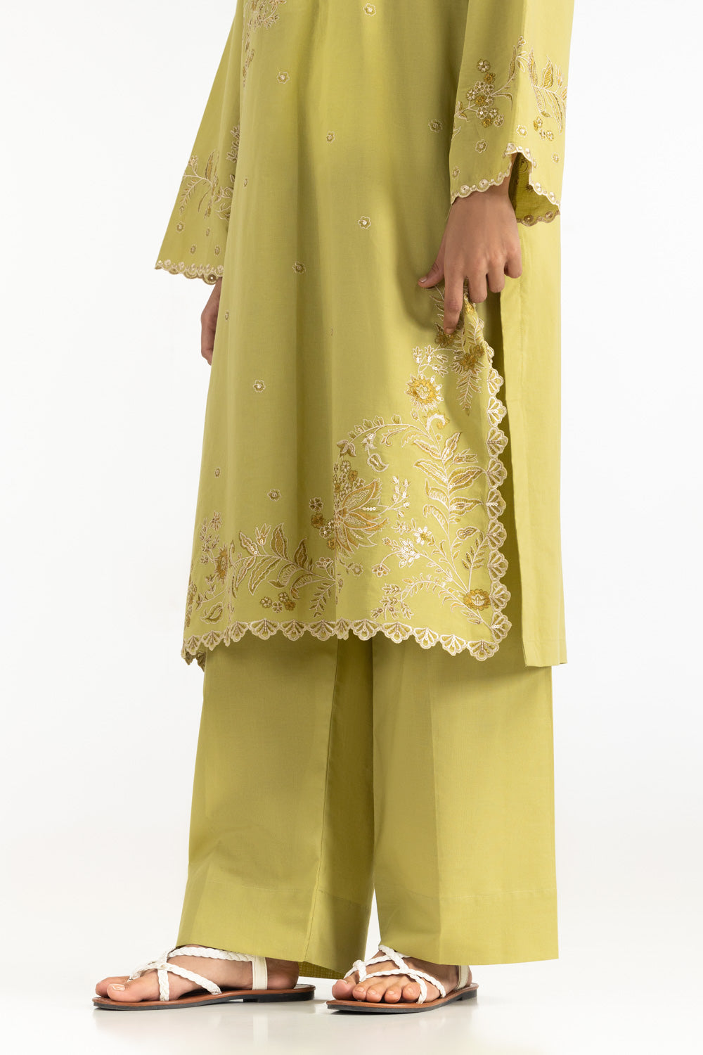 Cambric Embroidered Co-Ord Set
