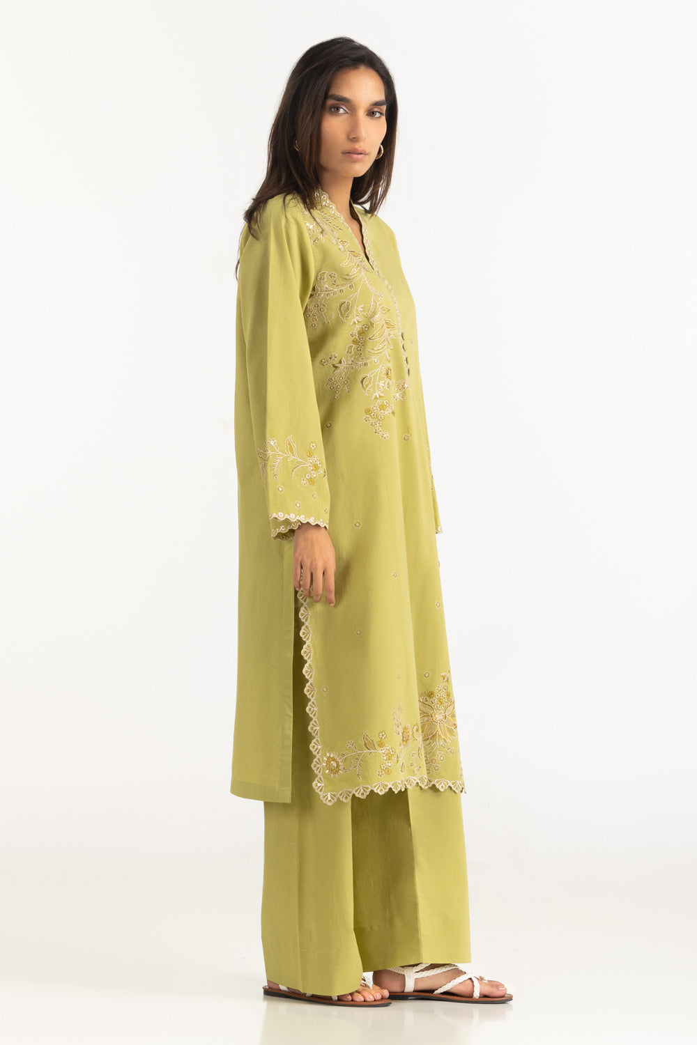 Cambric Embroidered Co-Ord Set