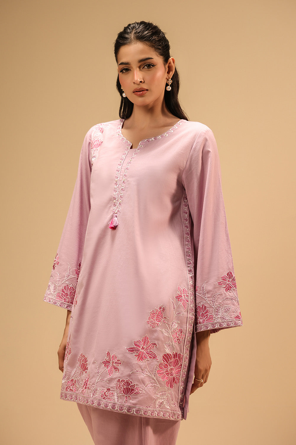 Cambric Embroidered Co-Ord Set
