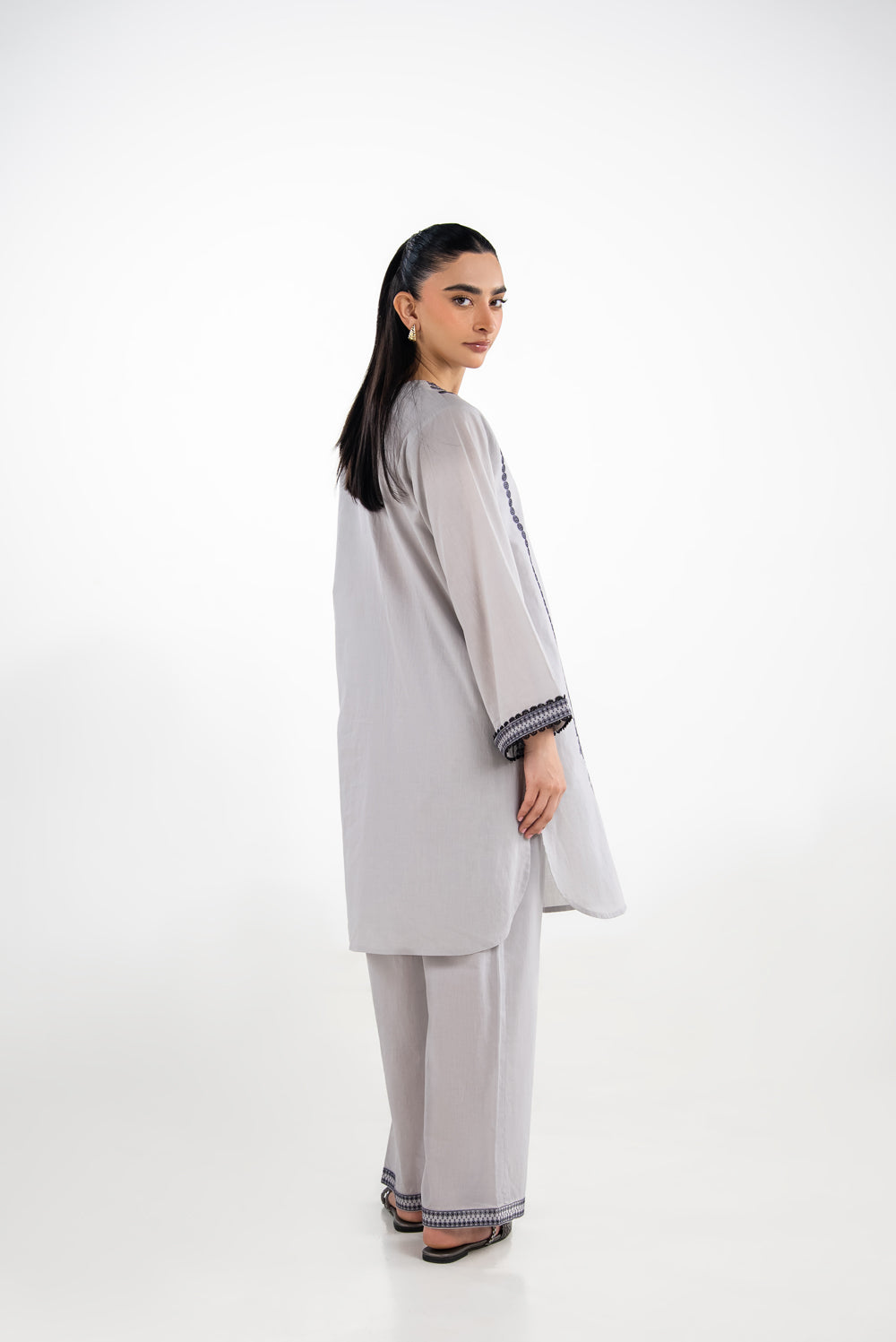 Cambric Embroidered Co-Ord Set