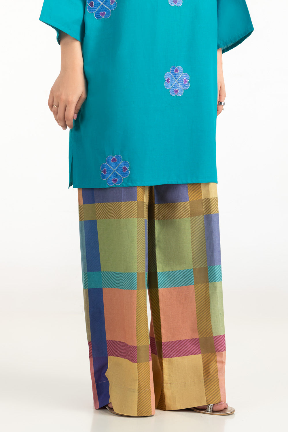 Cambric Embroidered Co-Ord Set