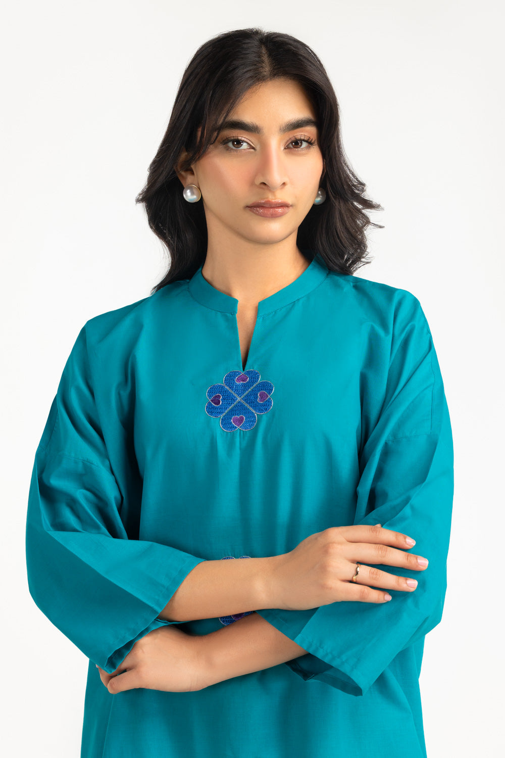 Cambric Embroidered Co-Ord Set