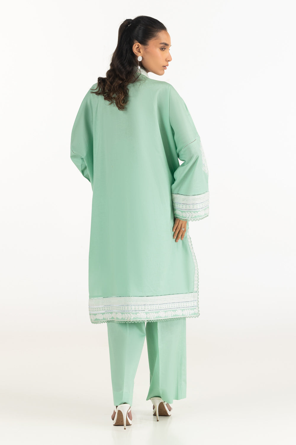 Cambric Embroidered Co-Ord Set