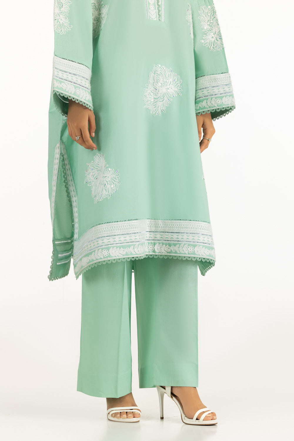 Cambric Embroidered Co-Ord Set