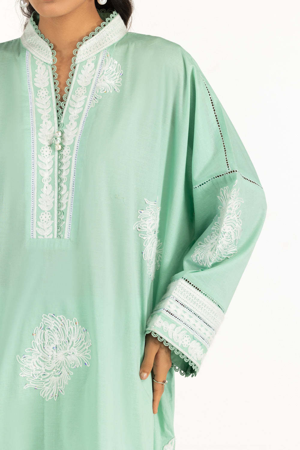 Cambric Embroidered Co-Ord Set
