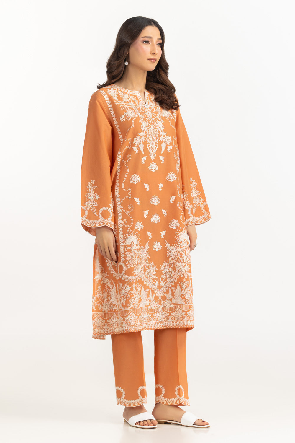 Cambric Embroidered Co-Ord Set