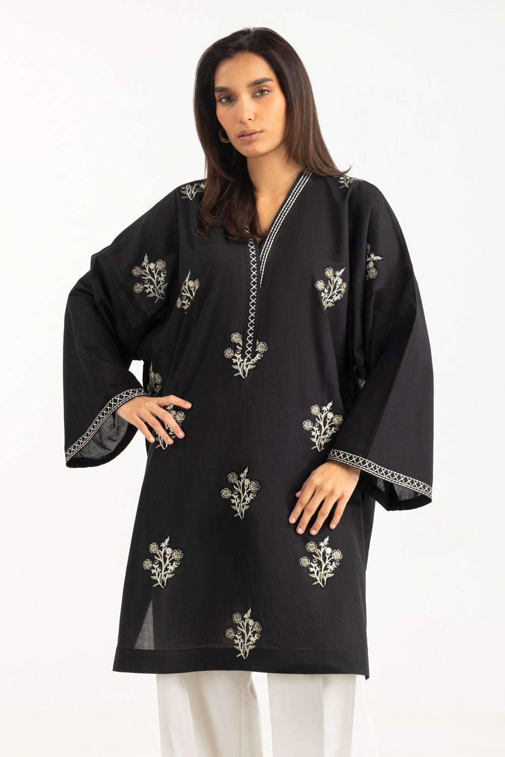 Cambric Embroidered Co-Ord Set