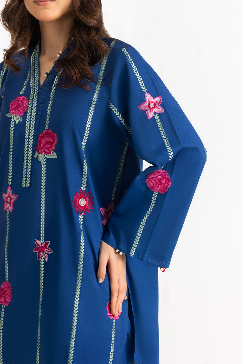 Cambric Embroidered Co-Ord Set