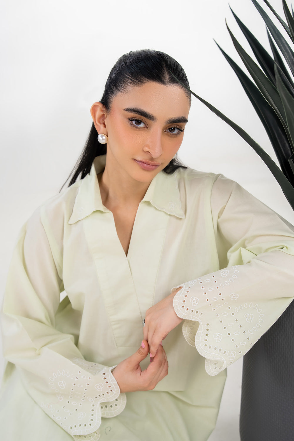 Cambric Embroidered Co-Ord Set