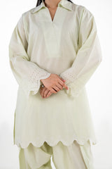 Cambric Embroidered Co-Ord Set