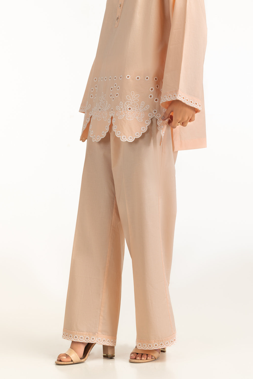 Cambric Embroidered Co-Ord Set