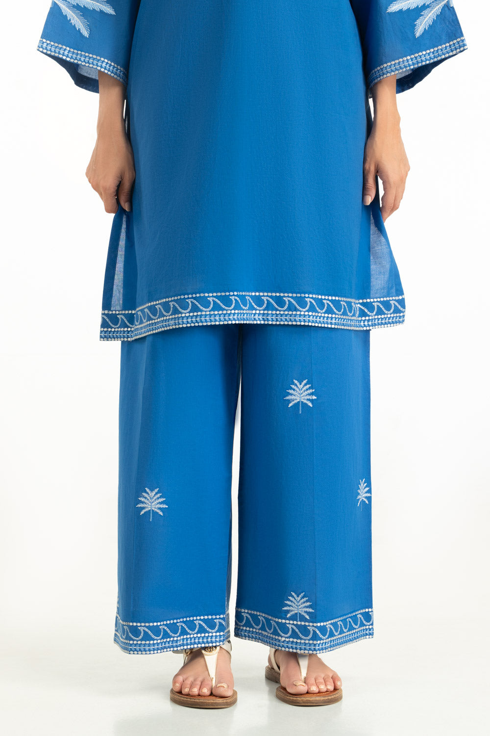 Cambric Embroidered Co-Ord Set